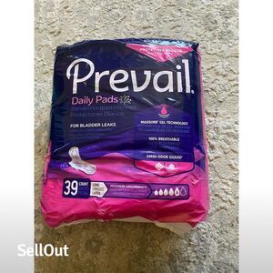 Prevail Daily Incontinence Pads 39 Count Pack Long Length Breathable